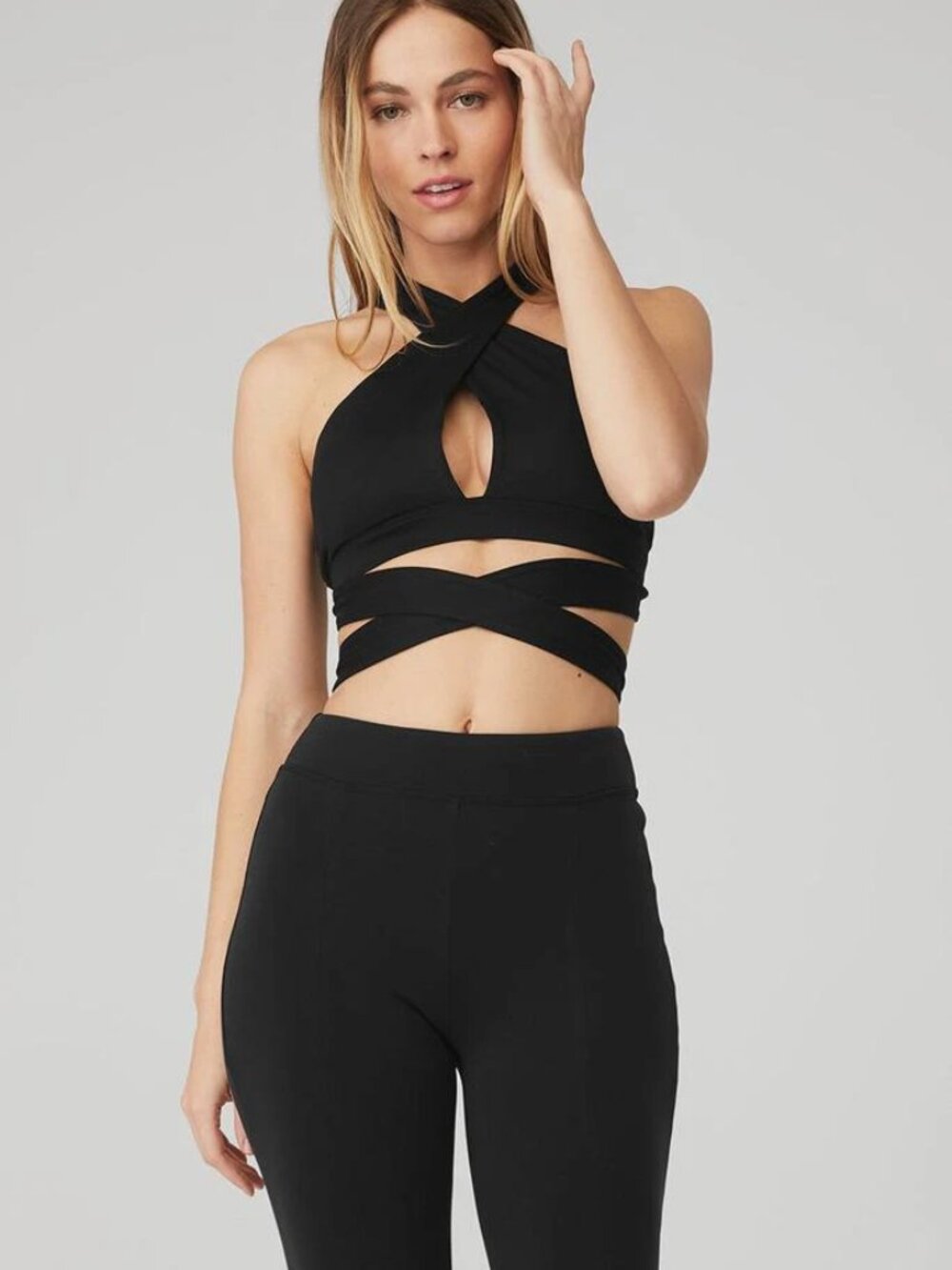 Alo Yoga Alosoft Black Switch It Up Sports Bra L